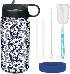 rickyh style Kids Water Bottle with Straw Lid Insulated Stainless Steel Reusable Tumbler Gifts for School, Toddlers, Girls, Boys 14oz
