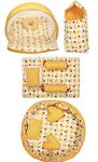 Infantbond Designer Mattress with Net | Baby Sleeping Bag | 4Pcs Bedding Set | 1 Nest (0-6 Months) (Lemon Yellow Nest Set)