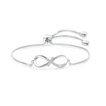 LSxAB Women Girls Infinity Cross Bracelet Stainless Steel Adjustable Chain Bracelets Jewellery Gift