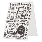 Happy Birthday Embossing Folder Folders Background Stamps for Card Making Inspire Fern and Dies Sticker Stamp Stickers 3D UK Rubber Sentiment Silicone C6 Clock Darice A4 Inka