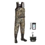 TIDEWE Chest Waders, Hunting Waders for Men Next Camo Evos with 800G Insulation, Waterproof Cleated Neoprene Bootfoot Wader, Insulated Hunting & Fishing Waders (Size 12)