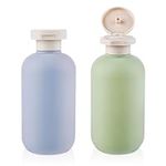 WLLHYF Squeeze Bottles 2 Pack 200 ML Refillable Plastic Travel Containers Empty Bottles With Disc Top Flip Cap Travel Accessories for Shampoo Creams Lotion Conditioner