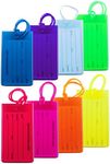 8 Packs Colorful Flexible Travel Luggage Tags for Baggage Bags/Suitcases - Name ID Labels Set for Travel