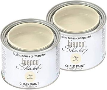 CHALK PAINT Beige Sabbia Pittura Shabby Chic Vintage per Mobili e Pareti EXTRA OPACO (2 x 500 ml)