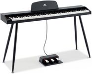 MUSTAR 88 Key Piano Keyboard for Beginners, Full-Size Digital Piano 88 Semi Weighted keys with 3-Pedal Unit, Portable Electric Piano with Built-In Speakers, USB/MIDI Connecting (Black)