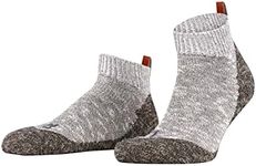 FALKE Men's Lodge Homepad Slipper Socks, Cozy Warm, Cotton, Ankle Length, House Socks for Winter and Fall, Sole Grips, Grey (Light Grey Melange 3390), 8-9, 1 Pair