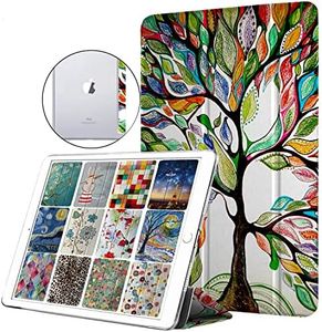 DuraSafe Cases for iPad Air 1 2013 9.7 Inch 9,7 pouces [ Air 1st Gen ] A1474 A1475 A1476 Trifold Printed Hard rigide Smart PC Transparent Back Cover étui - Lucky Tree