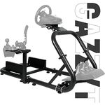 Gazzyt Racing Simulator Cockpit Fit for Logitech/Thrustmaster/Fanatec, G29 G920 G923 T300RS, Adjustable Upgrade Shift Platform Gaming Wheel Stand, No Wheel Pedal Shifter Handbrake Seat