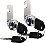 Tumbler Cylinder Cam Locks Keyed Cabinet Locks 2 Pack Keyed Alike 5/8Inch Key Box Cam Locks Replacement 16mm,for Filing Cabinet Desk Drawer Security RV Mailbox Tool Box Replacement Locks