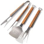 Sportula Products 7017235 Ole Miss Rebels Sportula Classic 3 Piece Barbecue Grill Tool Set, Silver