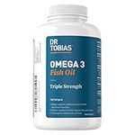 Dr. Tobias Omega 3 Fish Oil – Triple Strength Dietary Nutritional Supplement –Helps Support Brain & Heart Health, Includes EPA & DHA – 2000 mg per Serving 180 Capsules