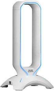SOPORTE DE AURICULARES CON HUB USB 2x2.0 MARS GAMING CON ILUMINACION RGB FLOW COLOR WHITE