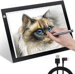 KIVOTAC 9x12 Inch LED Light Pad, Ultra-Thin USB Powered Bright Light up Box Adjustable Light Table for Drawing, Weeding Vinyl, Diamond Art, Sketching, Tracing and Animation