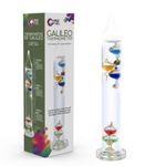 Galileo Thermometer 28cm Tall Freestanding Indoor Decorative 18-26 Celsius Scientific Gift in Premier Life Store Box