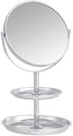 Amazon Basics Vanity Mirror with Dual Trays - 1X/5X Magnification, Chrome