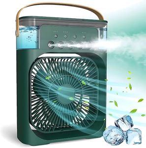 Drumstone (𝟭𝟬 𝗬𝗲𝗮𝗿𝘀 Special Warranty Limited Edition Portable Air Fan – Premium 3-in-1 Ice Mist Cooler with LED Nightlight, Timer, Adjustable Speeds, and Extended Warranty for an Extra Year