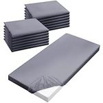 VitalCozy Daycare Cot Sheets for Sleeping Bulk 48 x 24 Inch Standard Size Nap Mat Sheets Preschool Cots Sheet Soft Rest Mat Sheet for Kids Baby Crib Sheet Breathable for Boys Girls(Gray, 12 Pcs)