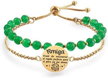 LParkin Pulseras Amigas Acero Inoxidable Regalo Cumpleaños Mejor Amiga Pulseras Personalizadas Niña Colgante con Grabado (Amiga Trate de encontrar el regalo)