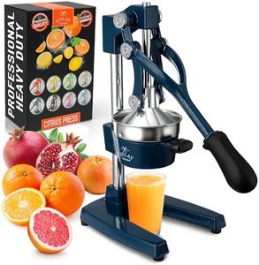 Zulay Kitchen Cast Iron Juicer - Heavy Duty Manual Juicer with Detachable Strainers for Easy Cleaning, Orange Juice Press for Citrus Fruits, Perfect for Bartenders, Juice Lovers & Health Enthusiasts