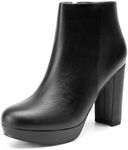 DREAM PAIRS Women's High Heel Ankle Boots Chunky Platform Booties Shoes,Size 11,Black/Pu,STOMP