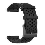 LOKEKE for Suunto Spartan Sport Replacement Wrist Band - 24mm Replacement Silicone Wrist Band Strap For Suunto Spartan Sport Wrist HR Baro/Suunto D5/ Suunto 9 Baro(Silicone Black)