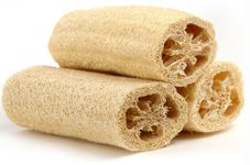 Natural Loofah Exfoliating Bath Sponge by Spa Destinations (3 PACK of 6" Loofah) Natural Renewable Resource.