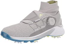 adidas Women's ZG21 Motion Primegreen BOA Mid Cut Golf Shoes, Grey Two/Pulse Yellow/Focus Blue, 7