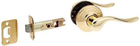 Kwikset 720TNL 3 6AL RCS Tustin Passage Lever Set - Polished Brass