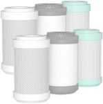 GLACIER FRESH Replacement cartridges for RV Water Filter System, 0.2 Micron High Flow Filter, Sediment “Longevity” by GLACIER FRESH, and Granular Activated Carbon “Tasty”.… 6 Pack (2 set)