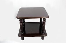 MONO FURN - Wooden Coffee Table for Living Room with Polished Finish Teapoy- Square Shape