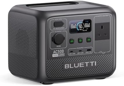 BLUETTI Portable Power Station AC50B, 448Wh LiFePO4 Battery Backup, 700W AC Outlets (1050W Surge), 65W USB-C PD Output, Solar Generator for Camping, Emergency, Travel (Solar Panel Optional)