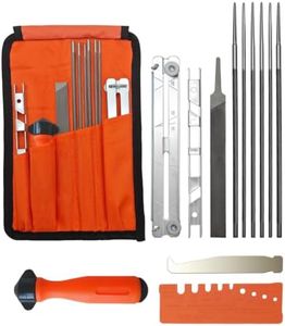 UF-SHARP Universal Chainsaw File Set, 5/32", 3/16", 7/32", 1/8", 11/64", 13/64" Chainsaw Sharpening File, 6" Flat File, Adj- Handle, File Guide, Depth Gauge, Check Gauge, Cleaner