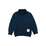 YUV Baby Boys & Girls Winter wear Turtle neck Cotton Fleece NAVY Color Sweatshirt - 6 to 12 Months