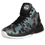 Beita High Upper Basketball Shoes Sneakers Men Breathable Sports Shoes Anti Slip Discoloring Green-Purple Camouflage