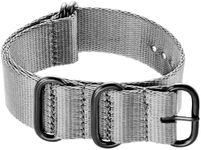 Ritche Christmas Gift 20mm Smoke Grey Military Ballistic Nylon Strap With Black Heavy Buckle Bands for Omega x Swatch Moonswatch Compatible with Timex weekender watch band, Valentine's day Gifts for him or her, White Elephant Gifts, Stocking Stuffers for Men