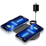 Dual 20W Wireless Charging Pad 2 in 1 Fast Wireless Charger Mat Station for iPhone 15 14 13 12 11(pro,pro max)/XS/XR/15 plus/13 12 min, Airpod3/2/Pro, for Samsung Galaxy S/Note/Z Series,Galaxy Buds