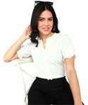 itshe Half Sleeves Regular Fit Party Top for Women (Small, White)