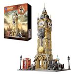 PANTASY Architecture Big Ben Building Set, Steampunk Clock Tower Building-Bricks Set, Construction Building Kit for Adults and Teen, Famous Landmarks Collection London Model Building Blocks Set Toys