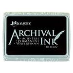 Ranger Archival Ink Pad, Jet Black – Permanent, Waterproof, Acid-Free, Non-Toxic – Won’t Bleed or Smudge – Provides Vivid and Crisp Stamping Results – Air Dry on Matte and Heat Set on Glossy Surfaces