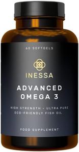 Omega 3 Fish Oil 1200mg (480mg EPA/360mg DHA per Capsule) High Strength, Ultra Pure, Eco Friendly 60 Capsules, 2 Months Supply. GMP & Friends of The Sea Certification