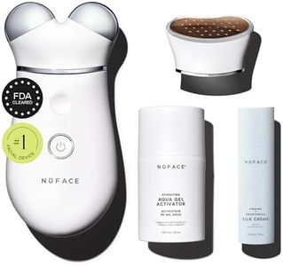 NuFACE TRINITY+ LED Red Light Therapy + Microcurrent Facial Device for Fine Lines and Deep Wrinkles - Amber, Red & Infrared Light Skin Tightening Device with Gel Activator, Silk Crème & Brush