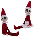 Worlds Smallest World's Smallest Elf on The Shelf Bundle Set of 2 Boy and Girl Light Skin