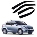 ROYALTECH Premium Non-Breakable Car Window Door Visor/Rain Guard/Wind Deflector Compatible for (Swift (2011-2017))