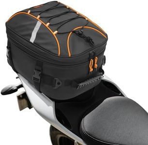 JLDTOP Motorcycle Tail Bag, 22L-34L Expandable Motorcycle Rear Seat Bag with Rain Cover Motorbike Helmet Bag Luggage Storage Backpack(Black)