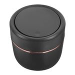 STOBOK Mini Trash Can with Lid,small Garbage Can Tiny Plastic Trash Bin Press Type Lid Countertop Wastebasket Counter Garbage Lint Bin for Bathroom Desk Black