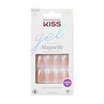 KISS Gel Fantasy Magnetic Press-On Nails, North Coast", Silver, Medium Almond, 31 count