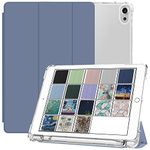 DuraSafe Cases for iPad Air 5th 4th 6th 11th [ Air 11/6 2024/5 2022/4 2020 ] A2588 A2316 MYFQ2HN/A MYFN2HN/A MYFQ2HN/A UltraPrinted Printed TPU Transparent Cover with Pencil Holder - Purple