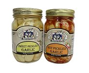 Amish Wedding All-Natural Hot and Sweet Pickled Garlic 15 Ounces (2 Jars)