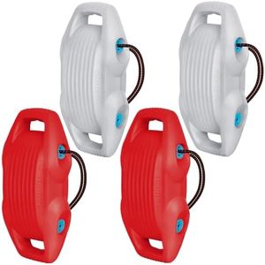 AWEMUFA 2 Pack Light Gray Boat Bumpers 2 Pack Red Boat Fenders Easy to Install Bumper for Docking Ideal Fender for Pontoon, Bass, Jet Ski and Fishing Boats