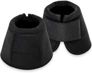 GHWMYD Horse Bell Boots-Black, Large Shock Absorbing Hoof Protection for Horses Against Hoof Impact Trauma, Horse Care Boots for Turnout No Rub Design Quick Wrap Hook and Loop